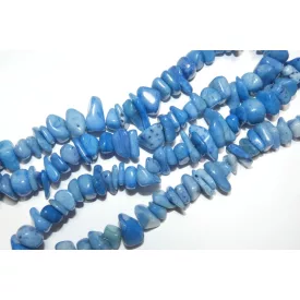   Kék Jade Ásványtörmelék Splitter Gyöngyfüzér 7-10x8-12mm