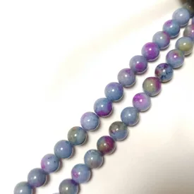 Kék Lila Zöld Jade (2) Ásványgyöngy 6mm