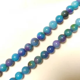 Kék Lila Zöld Jade Ásványgyöngy Gyöngyfüzér 8mm