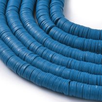   Kék Polymer Korong Heishi Gyöngy Gyöngyfüzér 6x0,5-1mm ~45cm