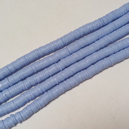 Kék (2) Polymer Korong Heishi Gyöngy Gyöngyfüzér 6x0,5-1mm ~45cm