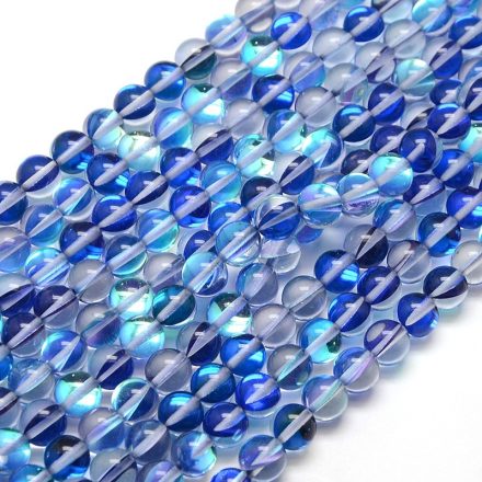 Kék Szintetikus Holdkő Gyöngy 10mm