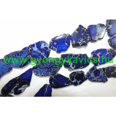 Kék Tengeri Jáspis Regalit Szirom Szelet Ásványgyöngy 20-62x15-50x4-7mm