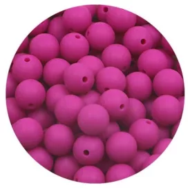 Magenta Lila (31) Kerek Szilikon Gyöngy 16mm