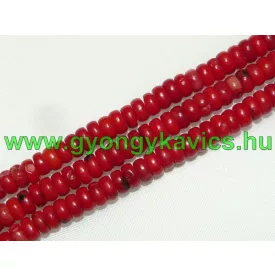Korall Ásványgyöngy Gyöngyfüzér 6x3,5mm
