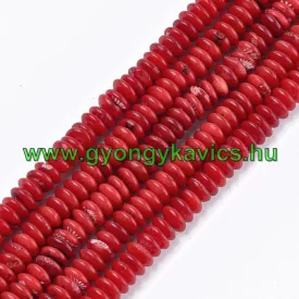 Korall Korong Ásványgyöngy 6x3mm