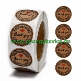   Köszönöm Thank You Hand Made With Love Szeretettel Kézzel Készült (31) Matrica Kerek 25mm (25db)