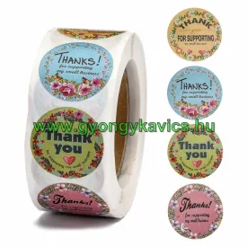 Köszönöm Thank You (35) Matrica Kerek 25mm (25db)