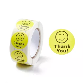 Köszönöm Thank You Smiley (127) Matrica Kerek 25mm (25db)