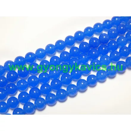 Kék Középkék Jade Ásványgyöngy 8mm