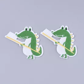   Krokodil Fogkefe (46) Vasalható és Felvarrható Felvarró 55x64mm