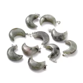 Labradorit Hold Ásvány Medál 29x18-21x7-10mm