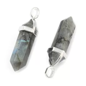 Labradorit Ásvány Obeliszk Medál 37-40x12mm