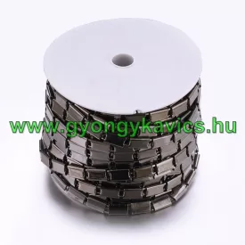 Fényes Fekete Lánc 12x8mm 1m
