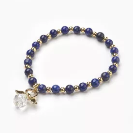   Lápisz Lazuli Lazurit Angyal Ásvány Karkötő (K57) 6mm Csukló átmérő: 5,4cm