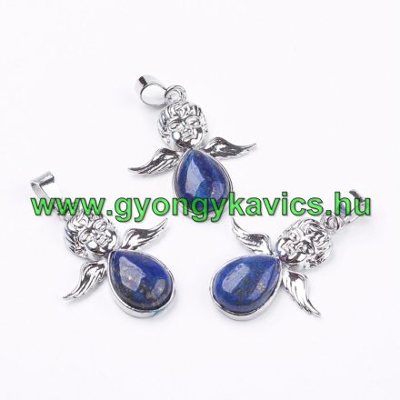 Lápisz Lazuli Lazurit Ásvány Angyal Medál 35x29,5mm