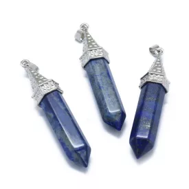   Lápisz Lazuli Lazurit Ásvány Medál Ezüst Színű Akasztóval 61x14,5x12,5mm