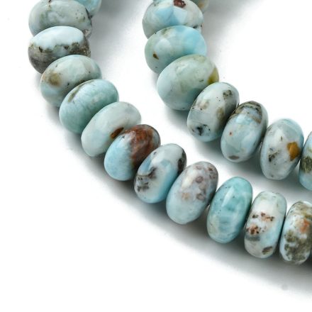 Larimar Larimár Korong Ásványgyöngy Gyöngyfüzér 10x4-7mm