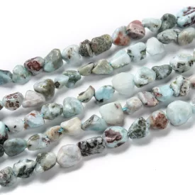   Larimar Larimár (3) Ásványtörmelék Splitter Gyöngyfüzér 5-8x5-7x3-4mm