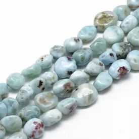   Larimar Larimár (4) Ásványtörmelék Splitter Gyöngyfüzér 8-15x7-12x4-12mm