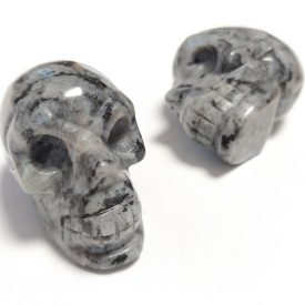 Larvikit Ásvány Koponya Dísz Marokkő 38,5x32,5x49,5mm