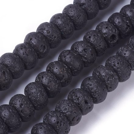 Lávakő Ásványgyöngy Korong 8x5mm