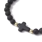 Lávakő Kereszt (K80) Csúszócsomós Ásvány Karkötő Csukló átmérő: ~6,6-10cm