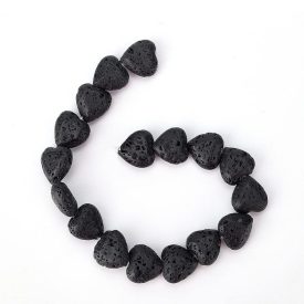 Lávakő Szív Ásványgyöngy 10x10x5mm