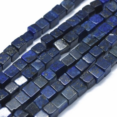 Lazurit Lápisz Lazuli Kocka Ásványgyöngy Gyöngyfüzér 4x4mm