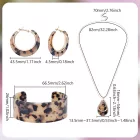 Leopárd Mintás Nyaklánc Fülbevaló Karkötő Szett