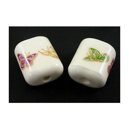 Lepke Pillangó Téglalap Porcelán Gyöngy 17,5x14,5x9,5mm