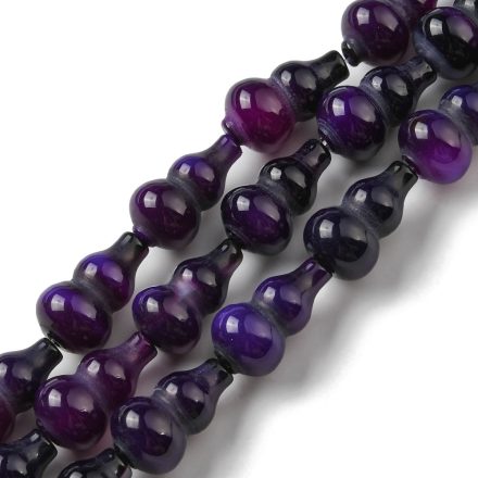 Lila Achát Sztúpa Tök Ásványgyöngy 17,5-18,5x9,5-10mm