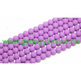Lila Színű Festett Üveggyöngy Lávakő Imitáció 8mm