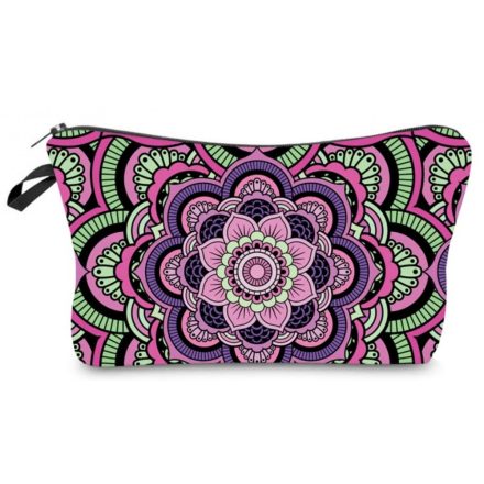 Lila Mandala Jóga Kistáska Neszeszer Tároló Kozmetikai Táska 22x14cm