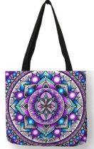 Lila Mandala Jóga Vászon Táska Szatyor 40x40cm