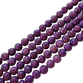 Lila Márvány Ásványgyöngy Gyöngyfüzér 10mm