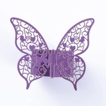   Lila Színű Papír Lepke Pillangó Szalvétagyűrű 6,7x21,3cm (10db)