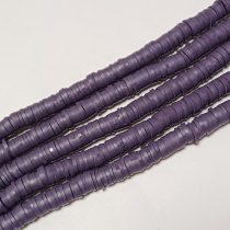   Lila Polymer Korong Heishi Gyöngy Gyöngyfüzér 8x0,5-1mm ~45cm