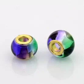   Lila Zöld Arany Színű Üveg Charm Nyaklánc Karkötő Ékszer Dísz Köztes 14x11mm