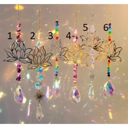 Arany Színű (4) Lótuszvirág Napfogó (40) Feng Shui Prizma 39cm