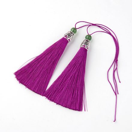 Magenta Lila (9) Ékszer Nyaklánc Bojt Ezüst Színű Betéttel 9-9,5cm 
