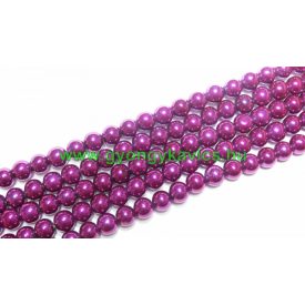 Magenta Rózsaszin Hematit Ásványgyöngy 6mm