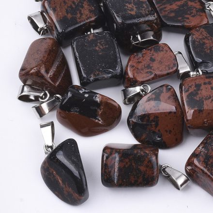 Mahagóni Obszidián Ásvány Medál 15-35x10-20x5-15mm