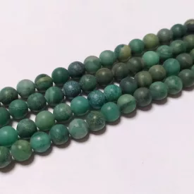 Matt Afrikai Zöld Jade (2) Ásványgyöngy 6mm