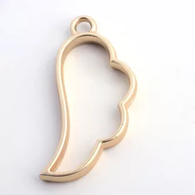   Matt Arany Színű Angyalszárny Medál Epoxy Műgyanta Öntéshez 36x17mm