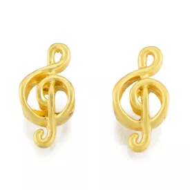   Matt Arany Színű Violinkulcs Hangjegy Zene Charm Köztes 18x9x6,5mm