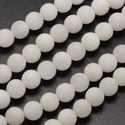 Matt Natur Fehér Jade Ásványgyöngy 10mm