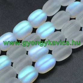 Matt Fehér Szintetikus Holdkő Gyöngy 13x8x8mm