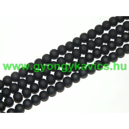Matt Fekete Színű Üveggyöngy 10mm