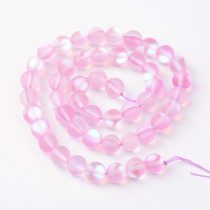 Matt Pink Rózsaszín Szintetikus Holdkő Gyöngyfüzér 6mm